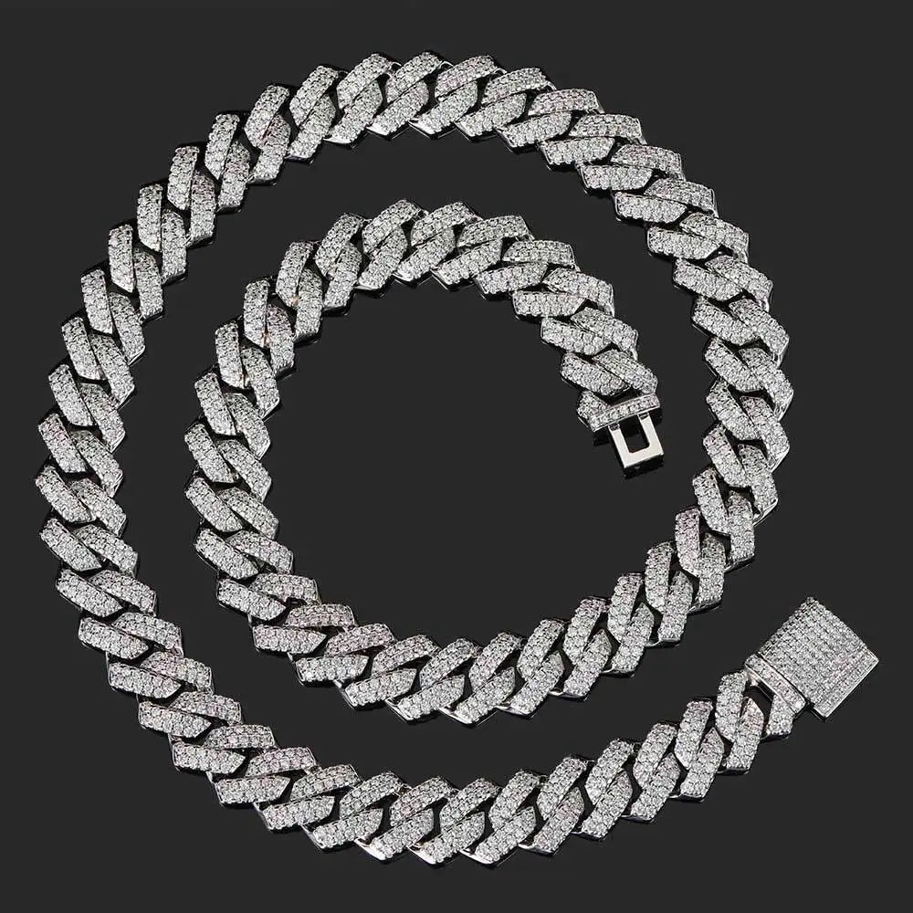 14mm Gold Plated 2 Row Diamond Iced Out Cubic