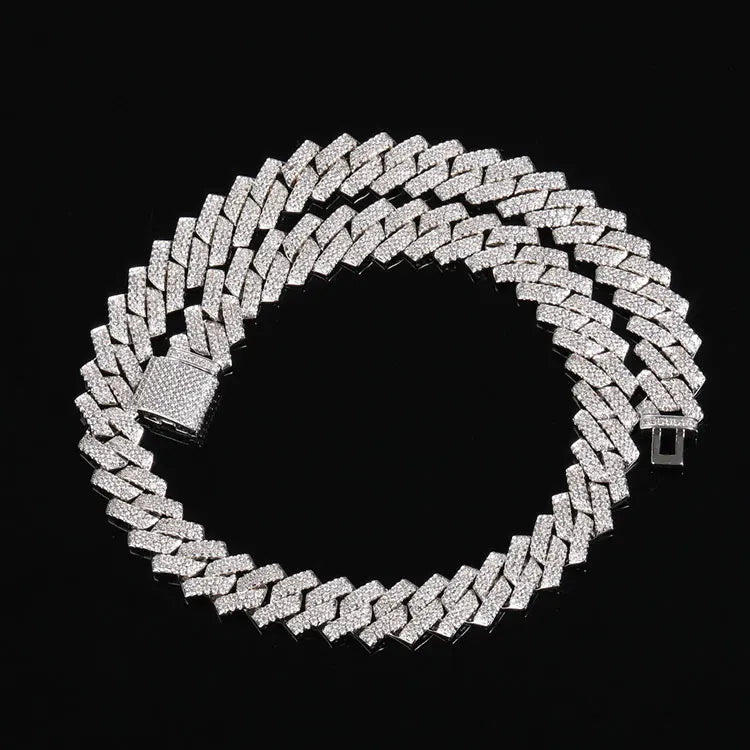14mm Gold Plated 2 Row Diamond Iced Out Cubic