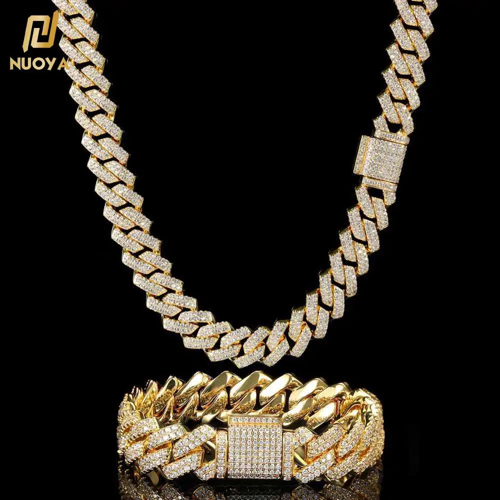 14mm Gold Plated 2 Row Diamond Iced Out Cubic